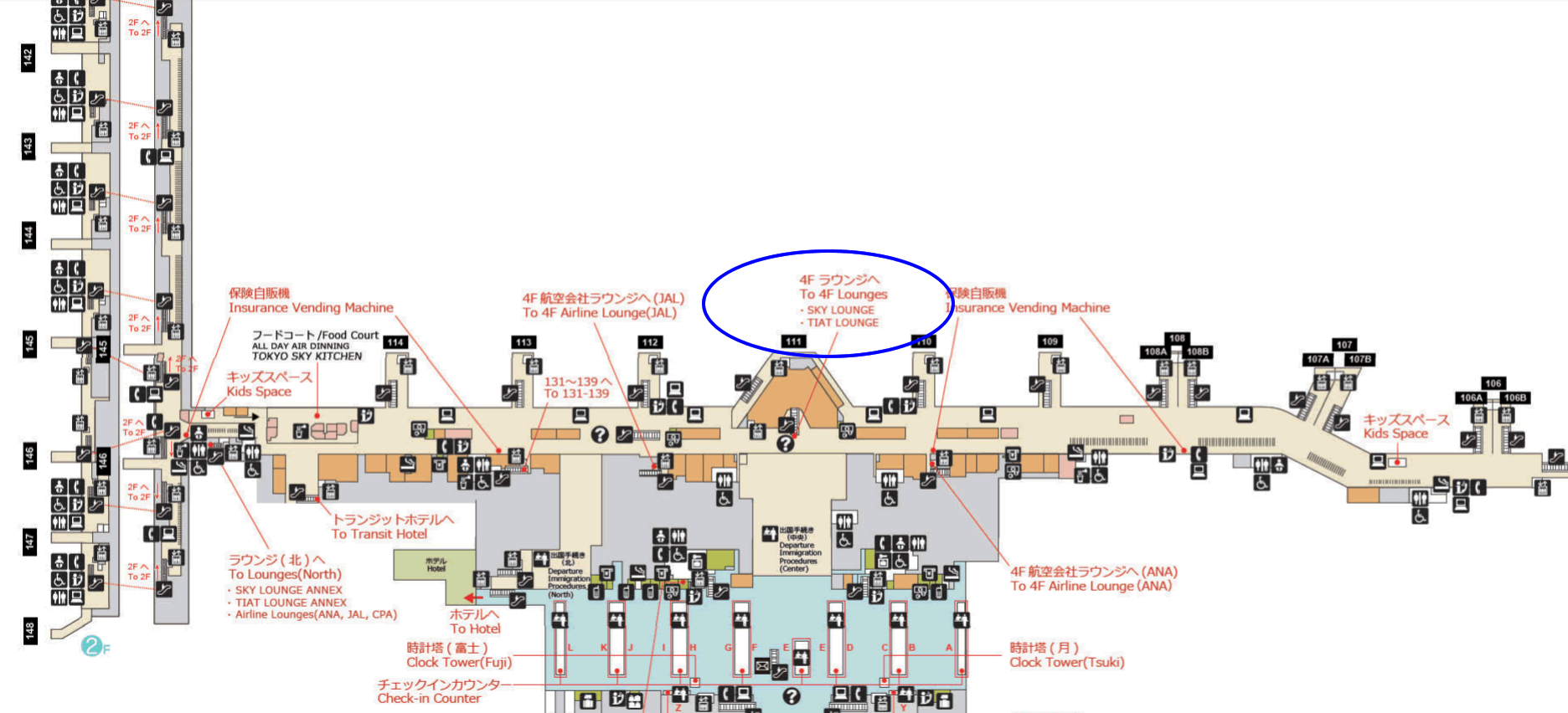 羽田空港国際線ターミナル3階MAP2