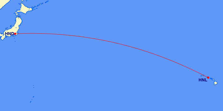 ハワイアン航空　路線図