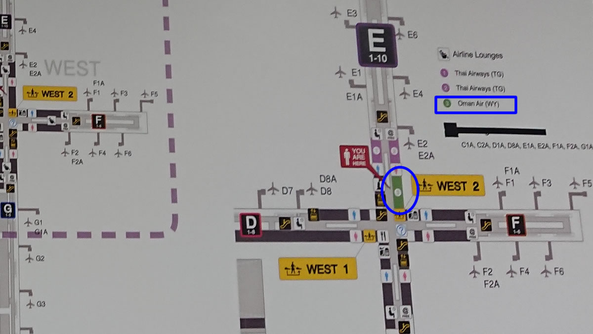 バンコク スワンナプーム国際空港　オマーンエアラウンジ MAP