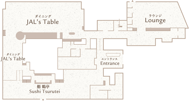 JAL ファーストクラスラウンジ　本館4階 MAP
