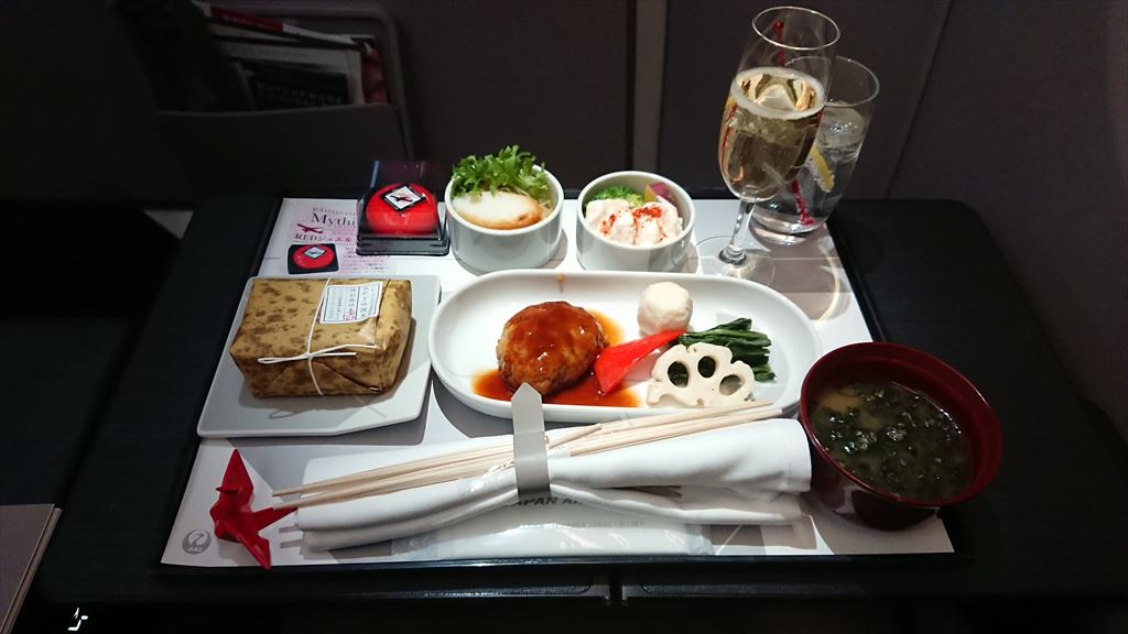 エアバスA350-900 JL332 01SEP2019 福岡～羽田 ファーストクラス機内食