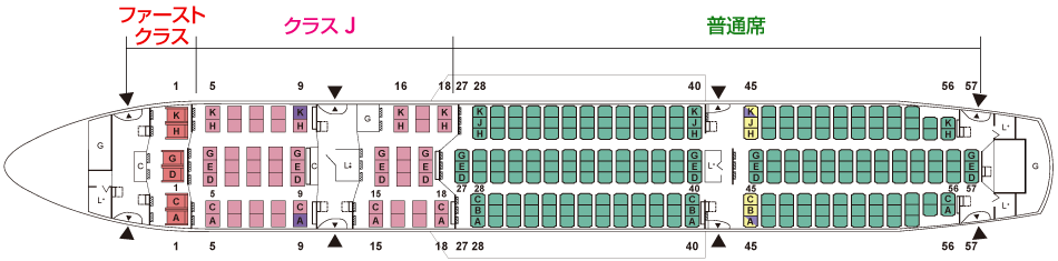 JAL ボーイングB787-800 座席図