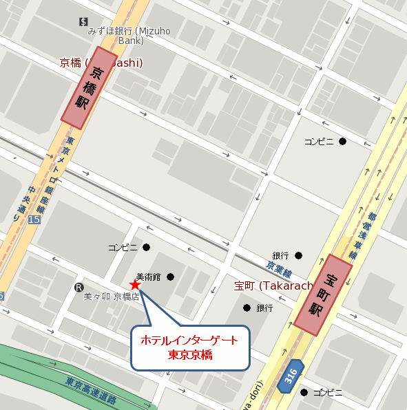 ホテルインターゲート東京 京橋 MAP