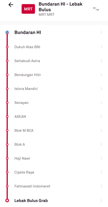 ジャカルタ MRT路線図