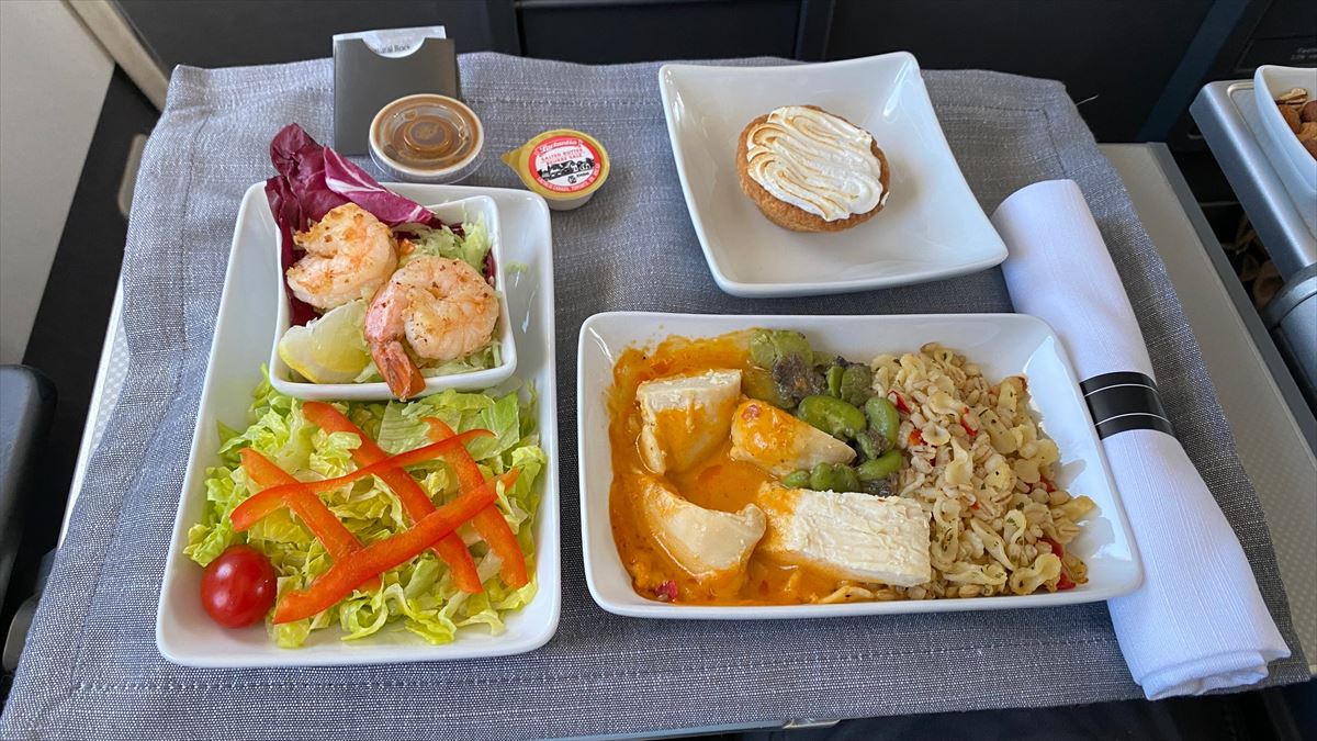 【機内食レポ】4時間ほどの国際線でのお食事はこんな感じ アメリカン航空 10JUN23
