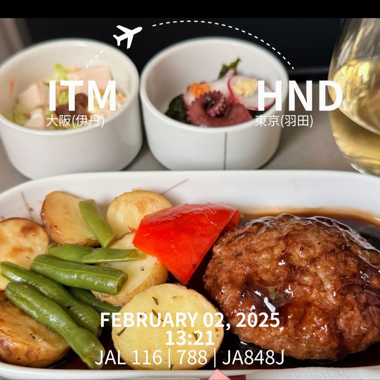 【フライトの様子】JAL116 伊丹～羽田 02Feb25