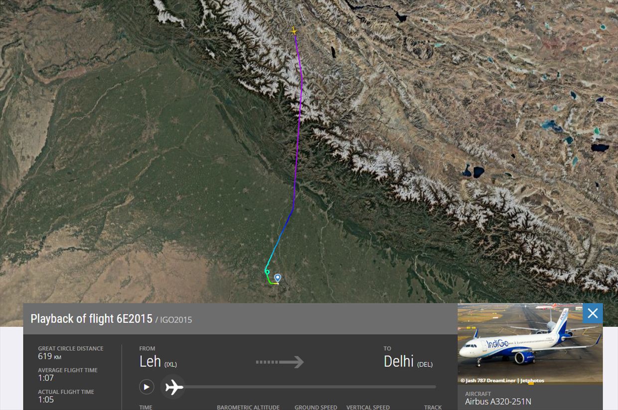 【フライトの様子とレーの観光風景】IndiGo航空 6E2015 レー～デリー May25 A320型機