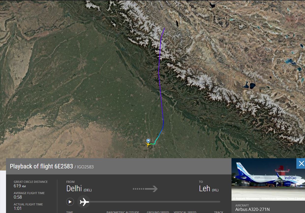 【フライトの様子とレーの観光風景】IndiGo航空 6E2583 デリー～レー May25 A320型機
