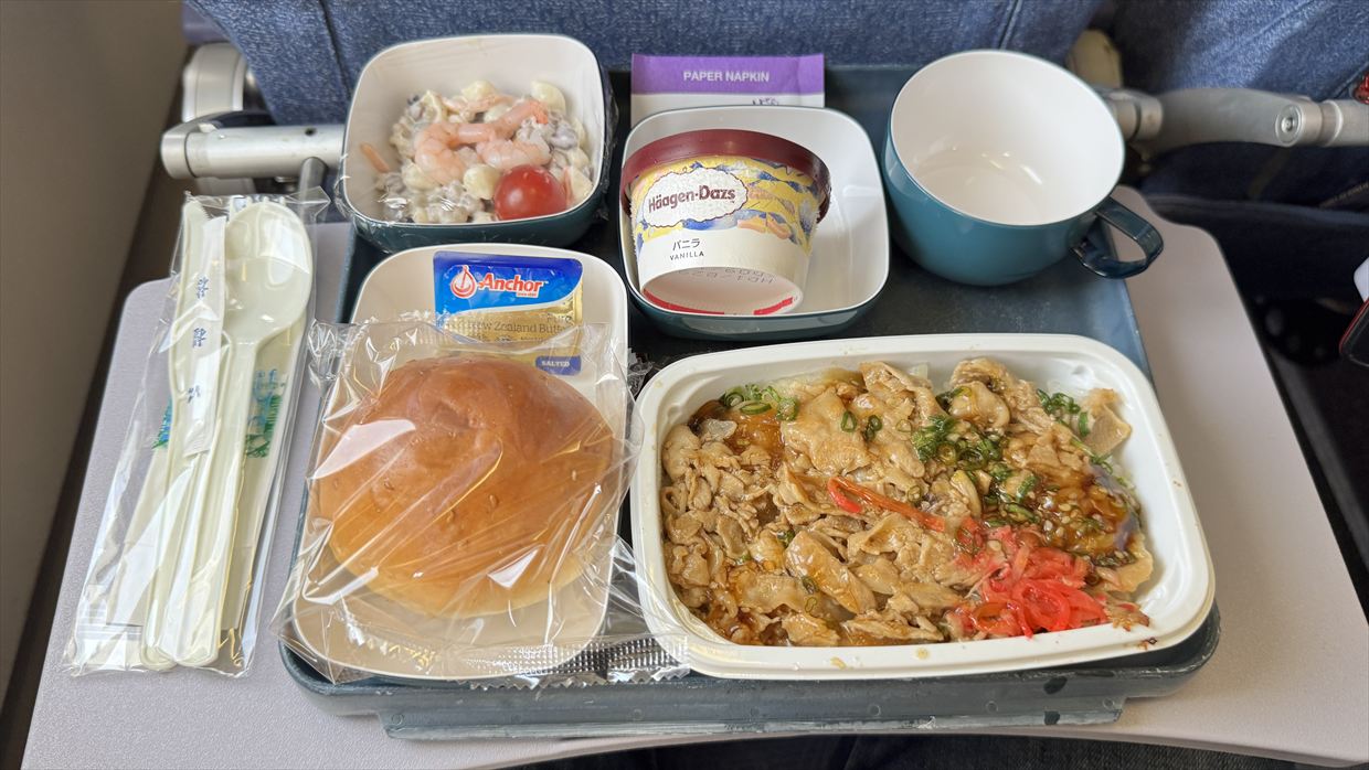 【機内食レポ】成田～上海 CA930便 エコノミークラス 25年06月