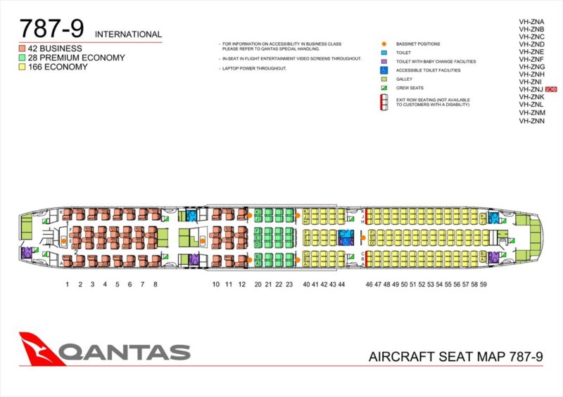 カンタス航空 B787-900型機シートMAP