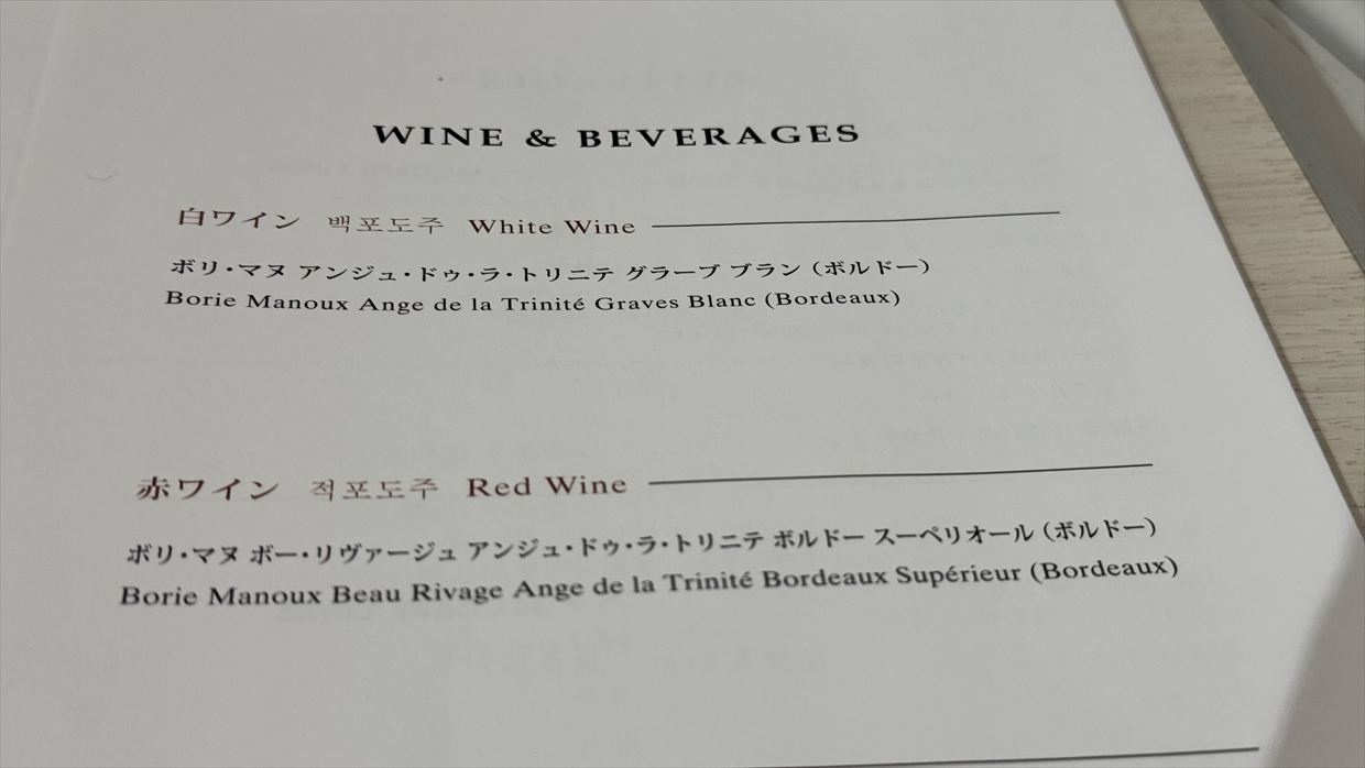 【機内食レポ】羽田～金浦 JAL95便 ビジネスクラス 25年02月02日