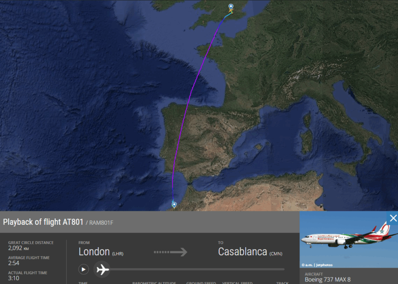 【フライト＆機内食レポ】ロンドン～カサブランカ AT801便 エコノミークラス 25年03月