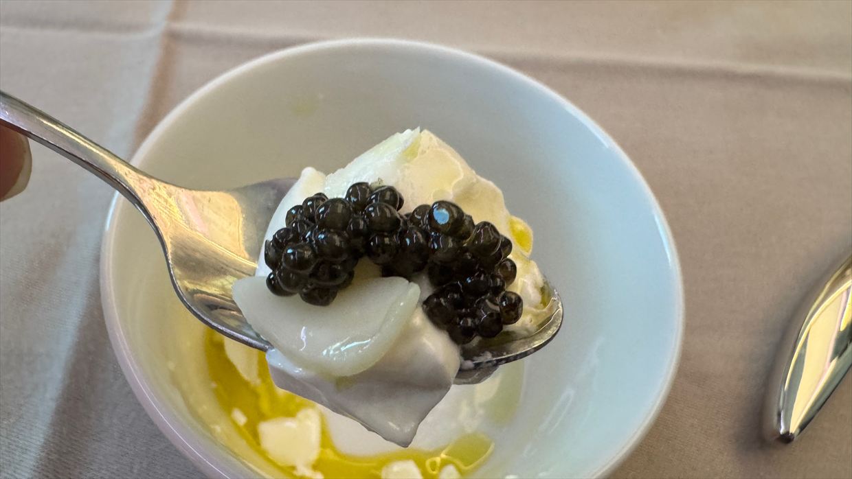 【機内食レポ】JAL43便 羽田～ロンドンファーストクラス メイン1 25年03月