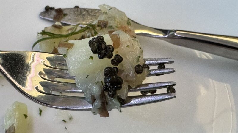 【機内食レポ】JAL43便 羽田～ロンドンファーストクラス メイン1 25年03月