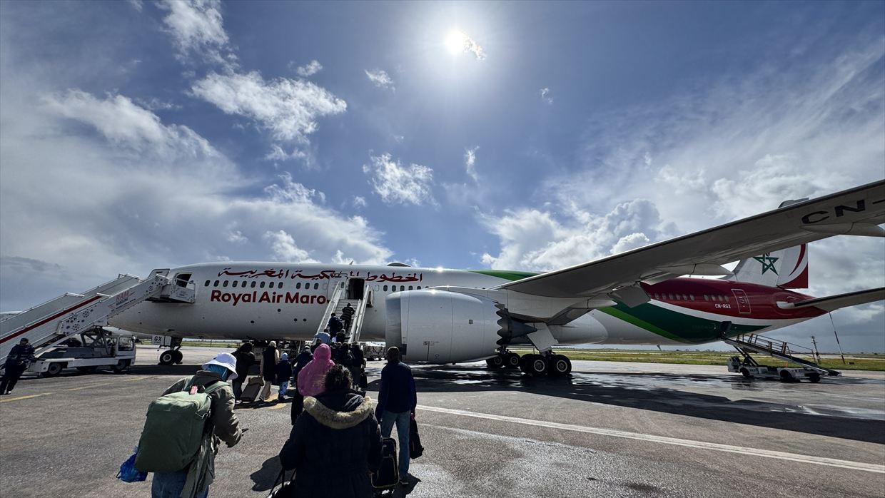 【フライトの様子】AT200 カサブランカ～ニューヨーク 14Mar25 B787-900 リバースヘリンボーン型ビジネスクラス