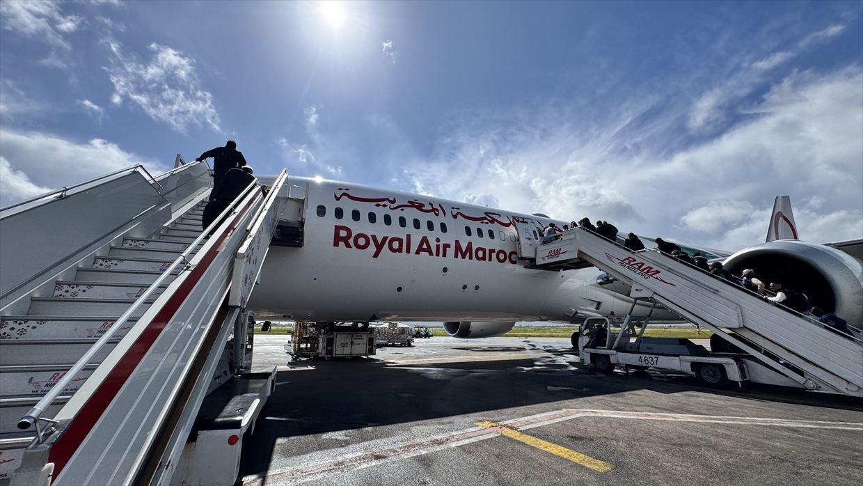 【フライトの様子】AT200 カサブランカ～ニューヨーク 14Mar25 B787-900 リバースヘリンボーン型ビジネスクラス