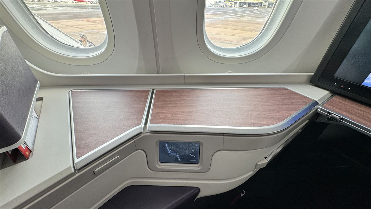 【フライトの様子】AT200 カサブランカ～ニューヨーク 14Mar25 B787-900 リバースヘリンボーン型ビジネスクラス