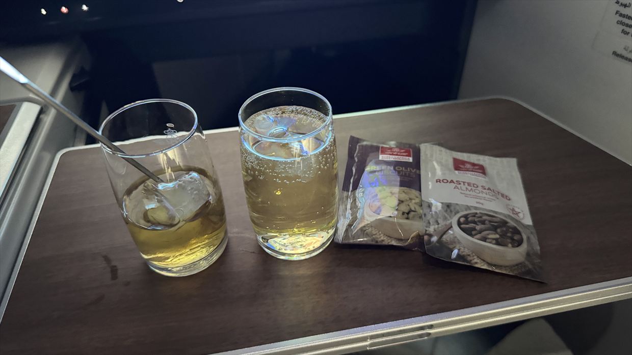 【フライトの様子】AT200 カサブランカ～ニューヨーク 14Mar25 B787-900 リバースヘリンボーン型ビジネスクラス