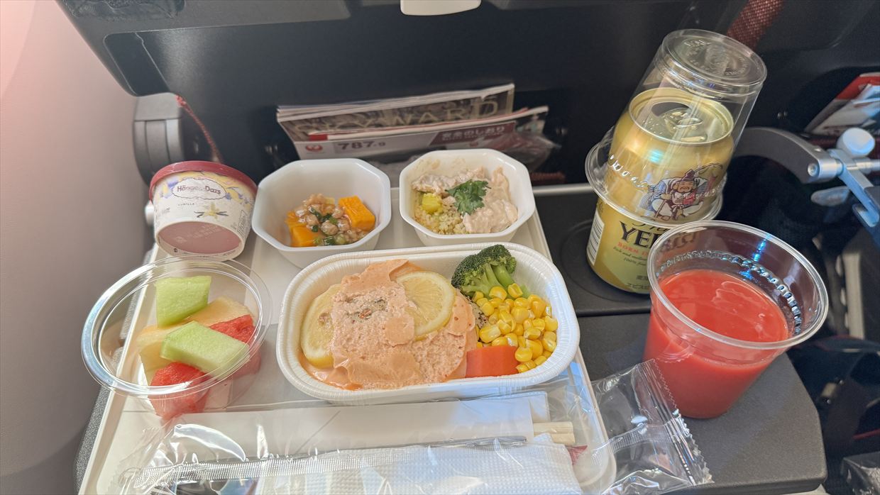 【機内食レポ】香港~那覇 JAL26便 エコノミークラス 25年04月