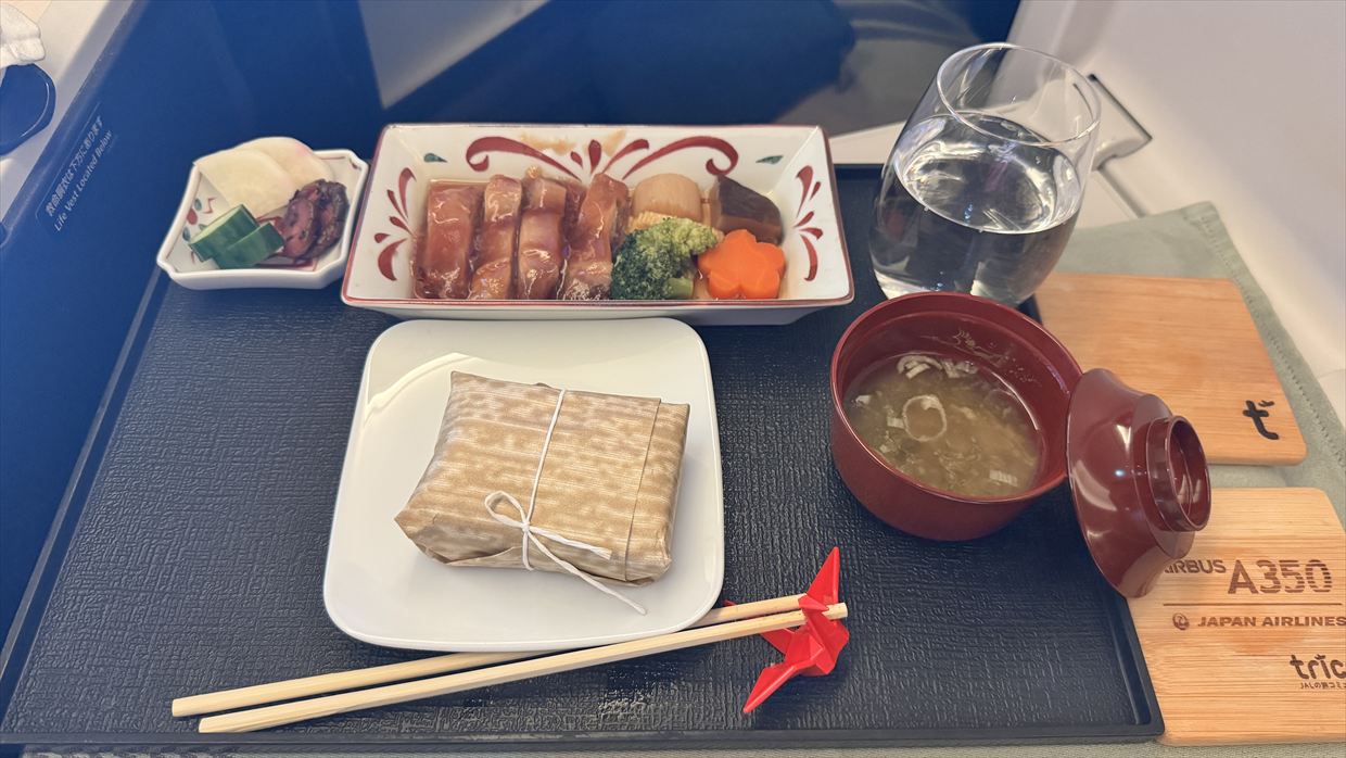 【機内食レポ】デリー~羽田 JAL30便 ビジネスクラス メインのお食事 25年05月