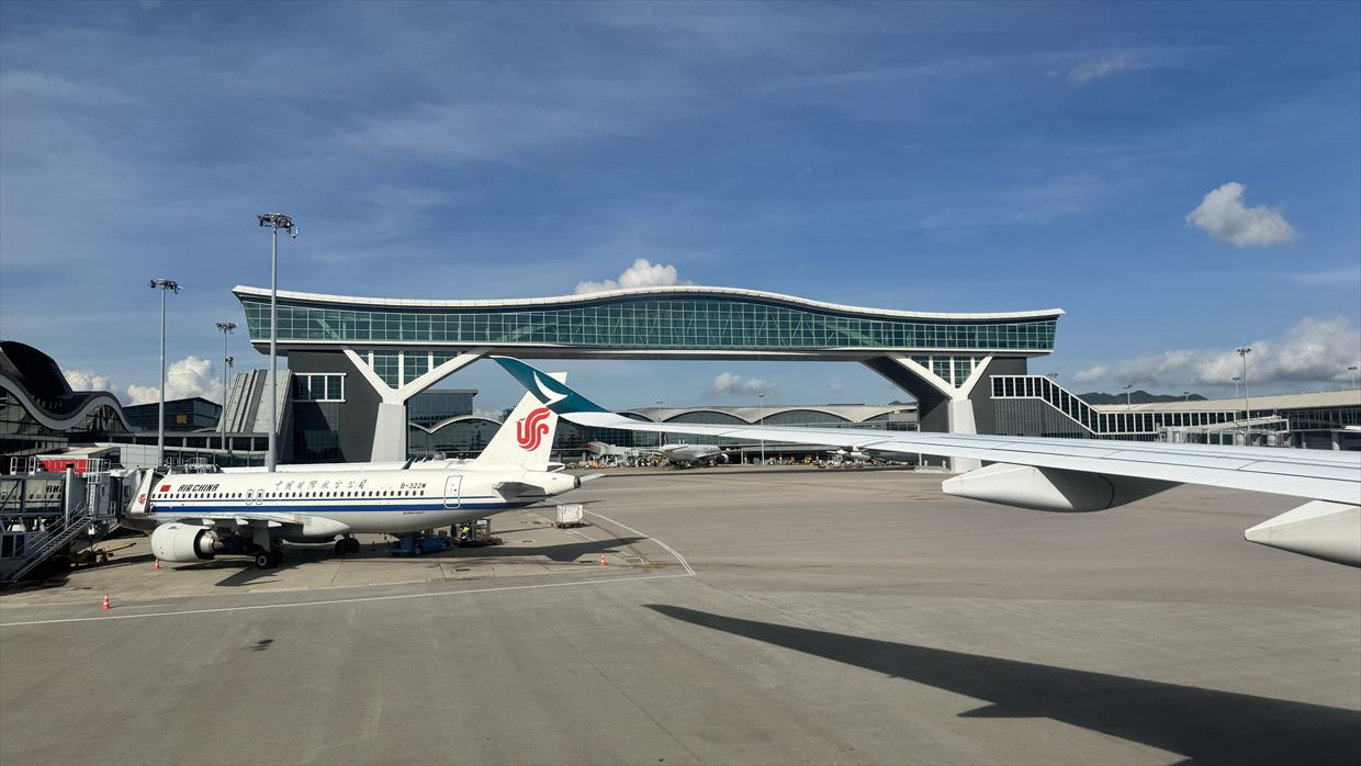 【フライトの様子】CA319 上海浦東～香港 Jun25 A350-900型機 エコノミークラス