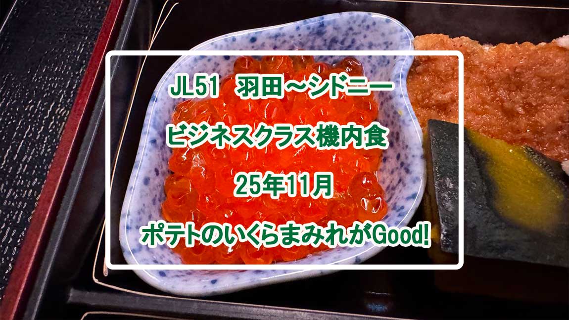 【機内食レポ】JL51 羽田～シドニー ビジネスクラス 25年11月 離陸後のメイン