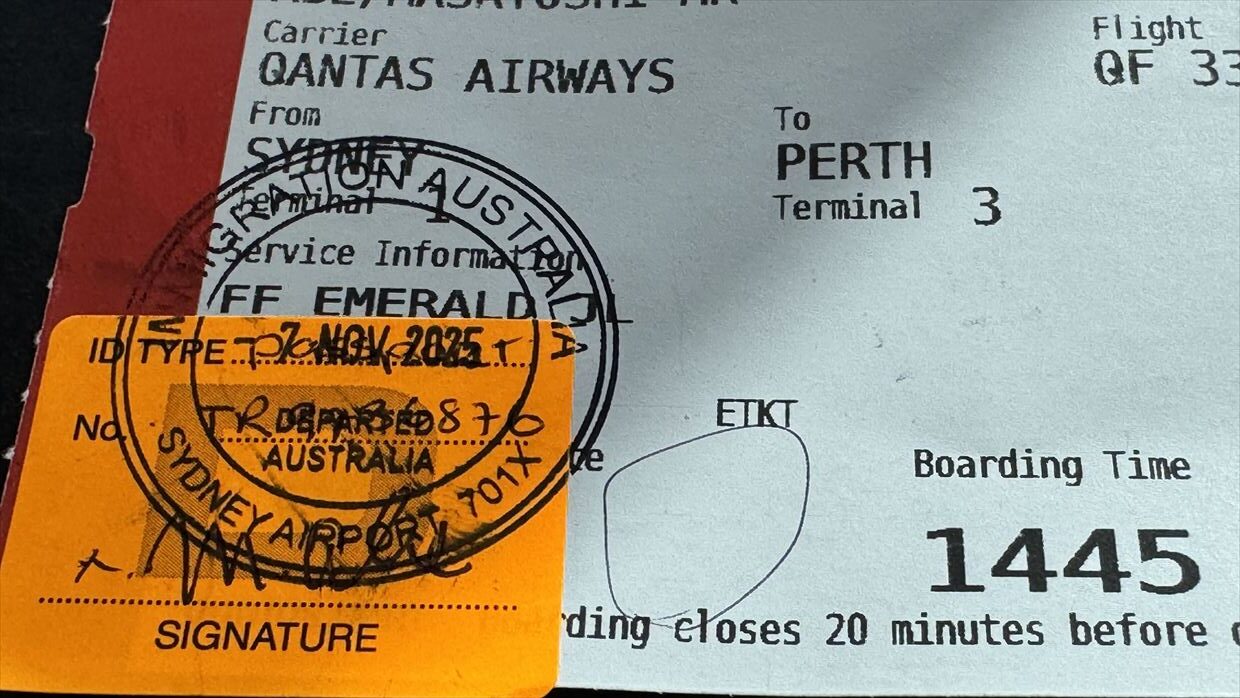 【フライトの様子】QF33 シドニー～パース Nov25 B787-900 ビジネスクラス